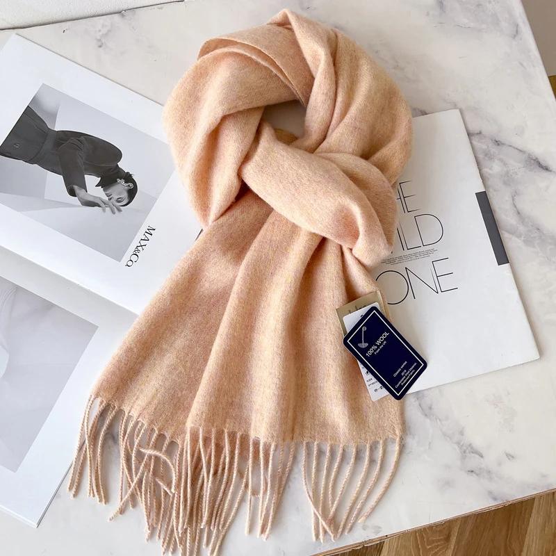 Winter Narrow Scarf 28 Color 100% Wool Scarf Hot Selling Solid Color Scarf Men's and Women's Universal Warm and Cold Proof Scarf