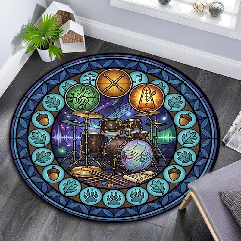 Flamenco Music Dance Round Area Rug Under Office Chairs Bedroom Living Room Home Decor