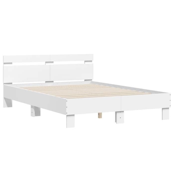 VidaXL Cadre de lit avec tête de lit blanc 120x190cm bois d'ingénierie 3207448