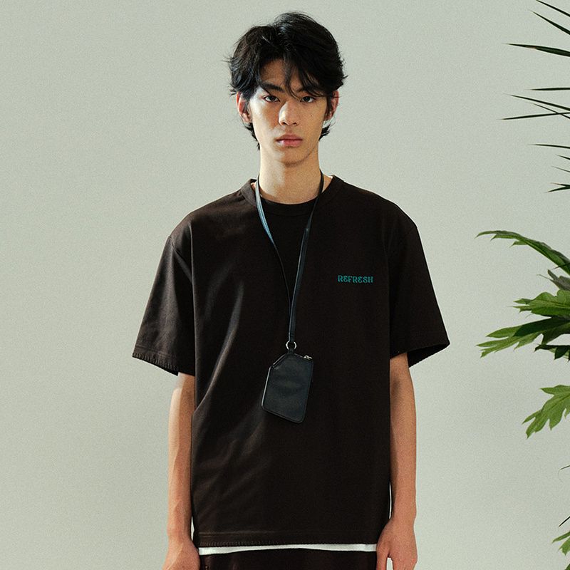 

Мужская и женская футболка HM 2025 Лето Новое поступление Свободный принт Парная одежда круглый вырез короткий рукав Топы 1288829