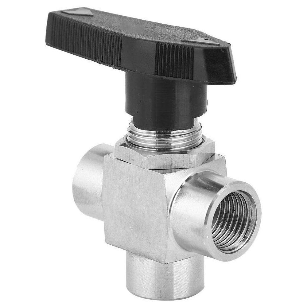 3 Way Ball Valve 1/4“ Air Tube Hand Valve Thread Spring Check Valve   Water Pipe Flow Control