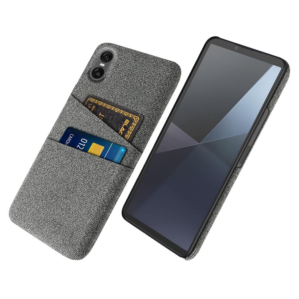 Pro Sony Xperia 10 VII Pouzdro Látka+Tvrdý PC Kryt na telefon s duálními sloty pro karty