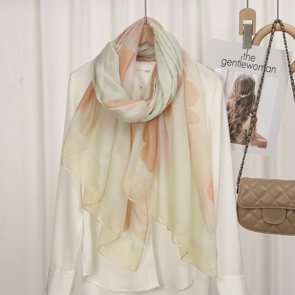 Light Weight Watercolor Printed Shawl Hijabs Soft Breathable Headscarf Women Scarf Silk Scarves new Scarf &Wrap