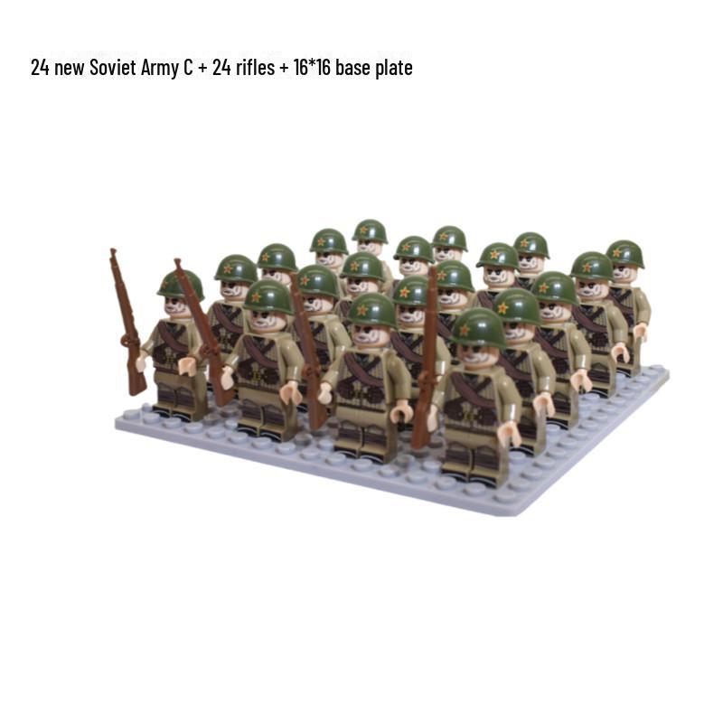 Eighth Route Army Minifigure Set: 24 Educational Assembly Building Blocks