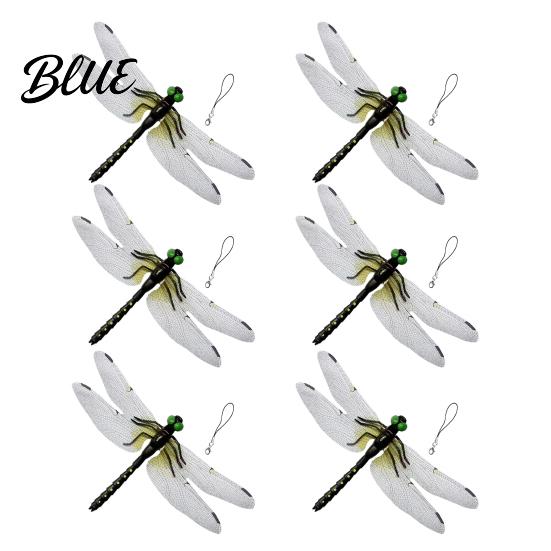 Dragonfly Garden Art Accessory 3D Simulation Outdoor Fake with Keychain Artificial Decoration Insect Model for Yard Courtyard Patio Flower Beds