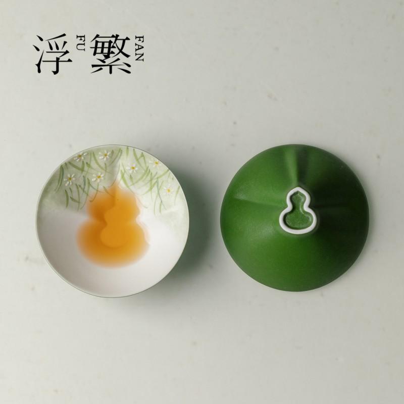 Hand-Painted Daisy Ceramic Teacup Cute Small Tea Cup Women Fulu Qiankun 60ml