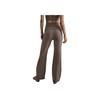 Nike Solid High-Waisted Slim Fit Flared Casual Pants Women Bottoms Brown FV7849-233