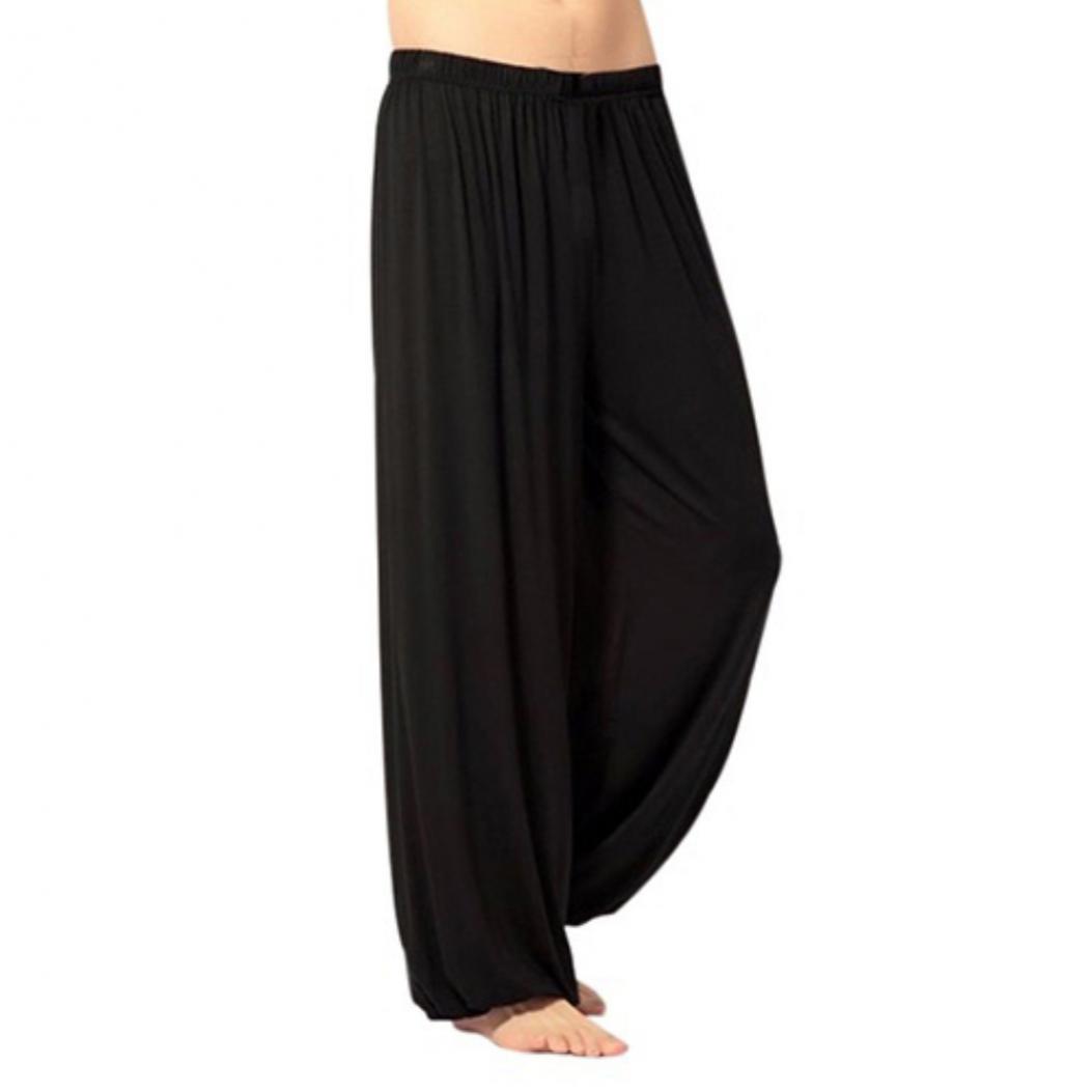 

Чоловічі повсякденні брюки чистого кольору Belly Dance Yoga Haren Pants XXXL чорний