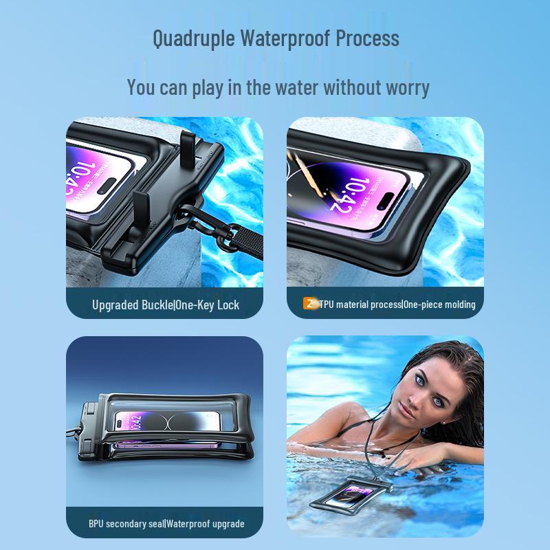 Waterproof Double Airbag Diving Phone Case with Touchscreen for Swimming