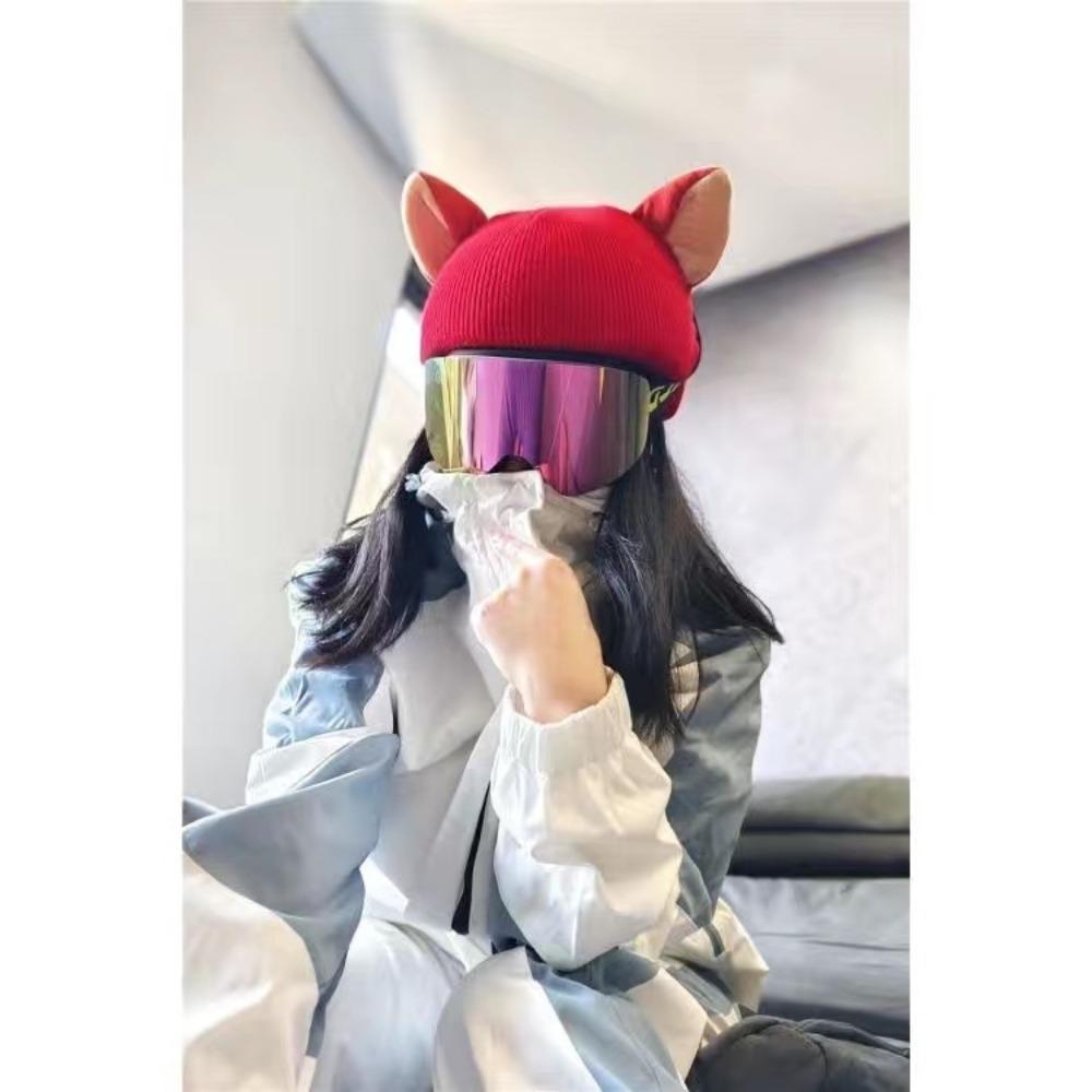 Pokrowiec na kask narciarski Czapka Urocze Kreskówkowe Uszy Kota Dziecko Ten Sam Pojedyncza i Podwójna Deska Pokrowiec na Kask Bateryjny Unisex