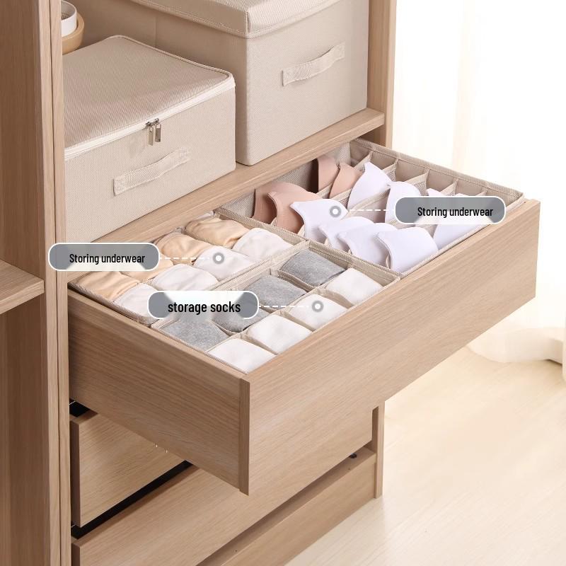 Czteroczęściowy składany zestaw pudełek do przechowywania z włókniny do organizacji bielizny