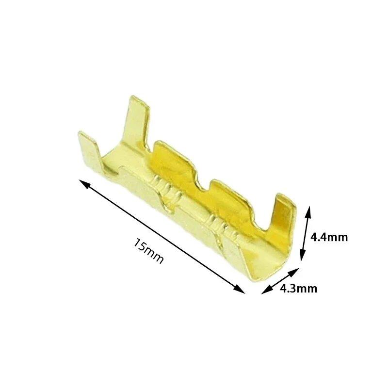 100pcs 453u Type 0.3-1.5mm2 Terminal Connector Dual Interface Terminal Electronic High Precision Yellow Copper