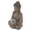 Buddha Statue Harz Buddha Skulptur mit Lampe für Außengartendekoration Heimornament