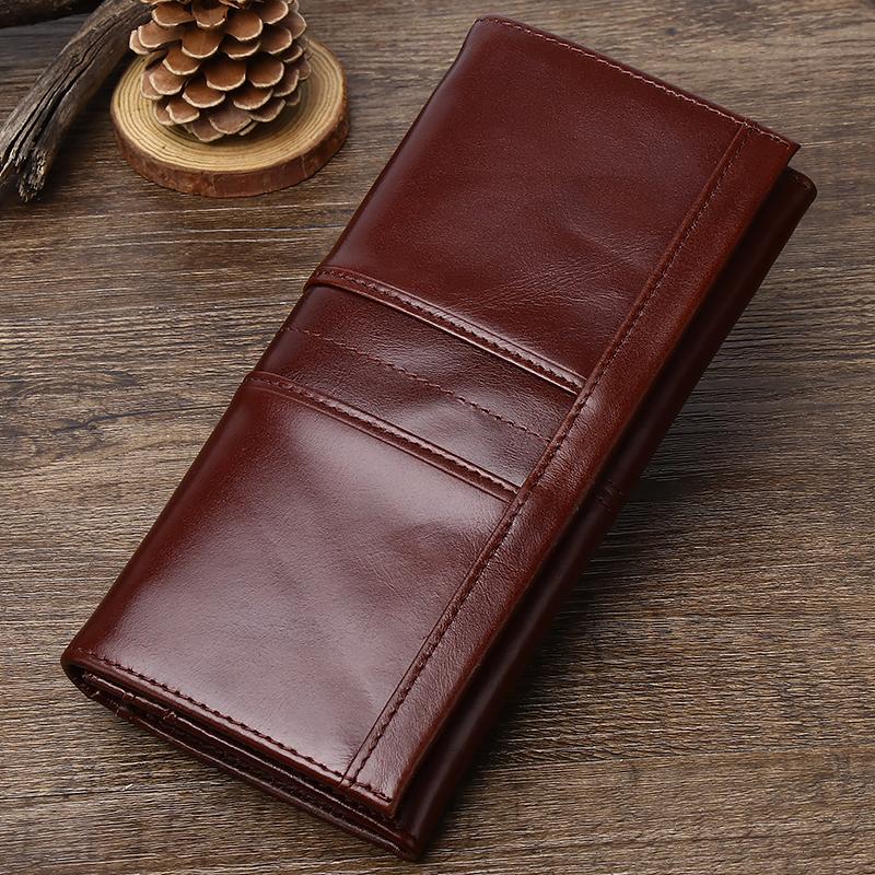 Women Cow Leather Long Wallet RFID Anti-theft Genuine Leather Multi Slot Card Bag Multifunction Fashion Female Coin Purse Large Capacity Clutch