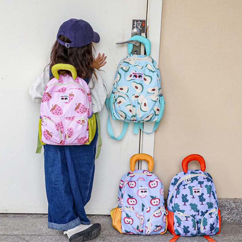 Cartoon Fruit Print School Backpack Girls Light Portable Kindergarten Schoolbag For Girls Boys Korean Kids Backpacks Cute Bags