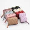 Women Stylish Tri-Fold Wallet Embroidered Heart Cash Wallet Mini Card Holder Wallet with Zippered Coin Pocket for Dating Shopping