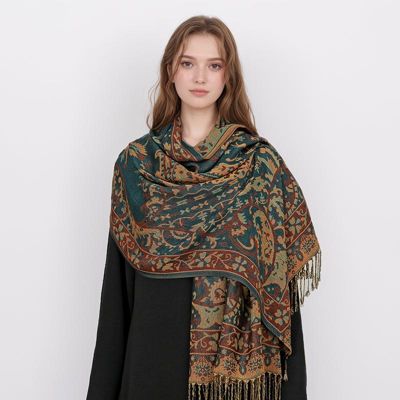 Luxury Brand Autumn Cashmere Pashmina Shawl Lady Wrap Warm Winter Scarves Design Print Female Foulard Cotton Stoles Scarf