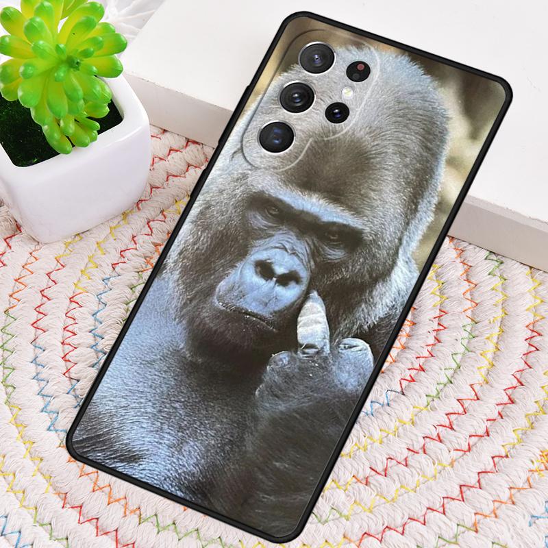Gorilla-Middle-Finger Silicone Phone Case For Samsung Galaxy Note 10 Pro S26 S25 S24 S23 S22 S21 Plus S25Ultra Capa Cover