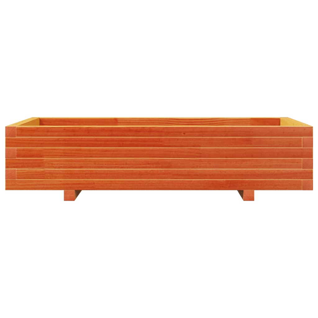 Plant Pot Wax Brown 110 X 60 X 26.5 Cm Solid Pine Wood