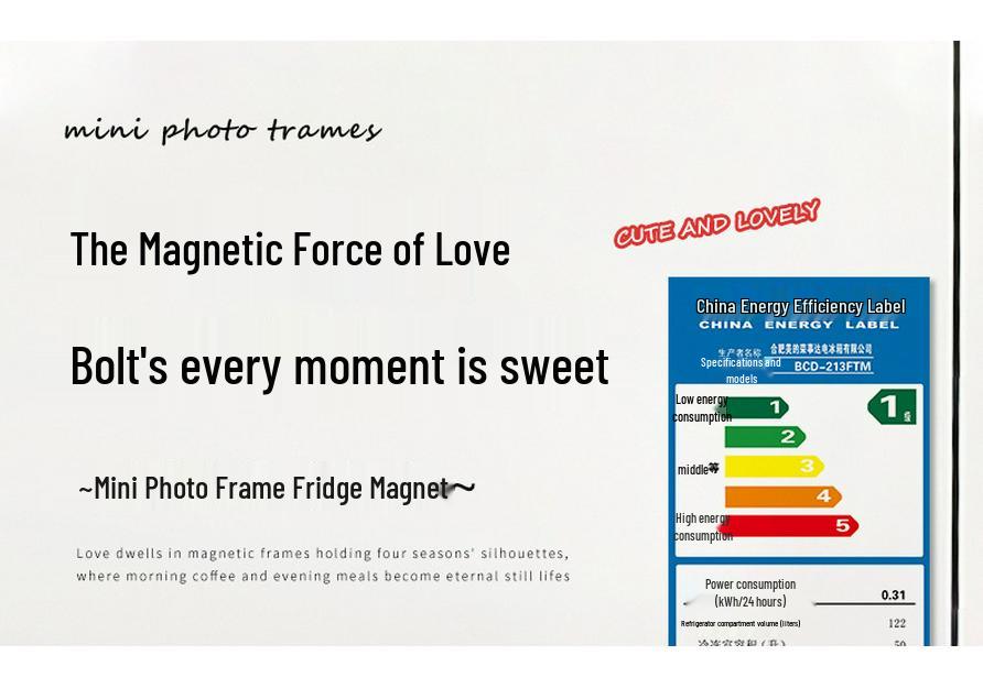 Magnetic Solid Wood 3-inch Mini Photo Frame for Polaroid Prints