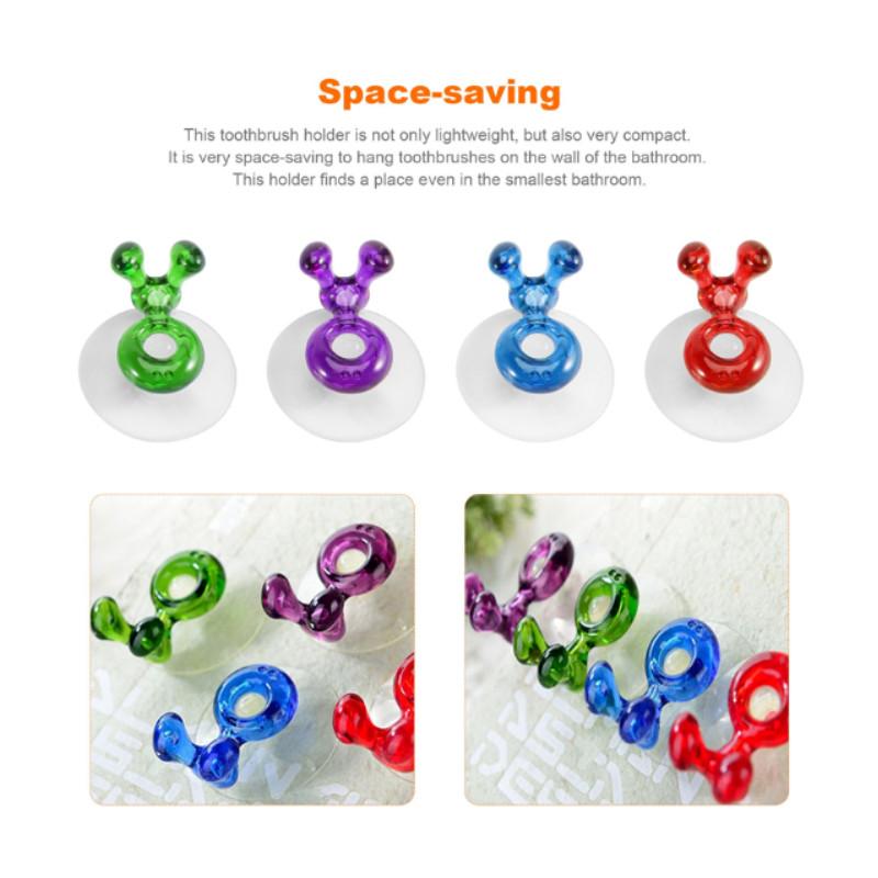 Holder With Toothbrush Suction Cup Towel Wall Hook Reusable For Bathroom Kitchen