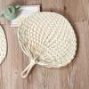 Chinese Style Handmade Fan Natural Hand Weaving for Palm Leaf Fan Blades Portable Cooling Fan For Child and Adult
