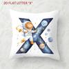 Astronaut Letter Print Pillow Cover Cosmic Space Theme Cushion Cover For Office Sofa Bedroom Living Room Home Decor Galaxy Style