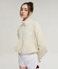 Leijibi Cool Touch Airlight Crop Loose Fit Women'S Zip-Up Rash Guard Cream Beige