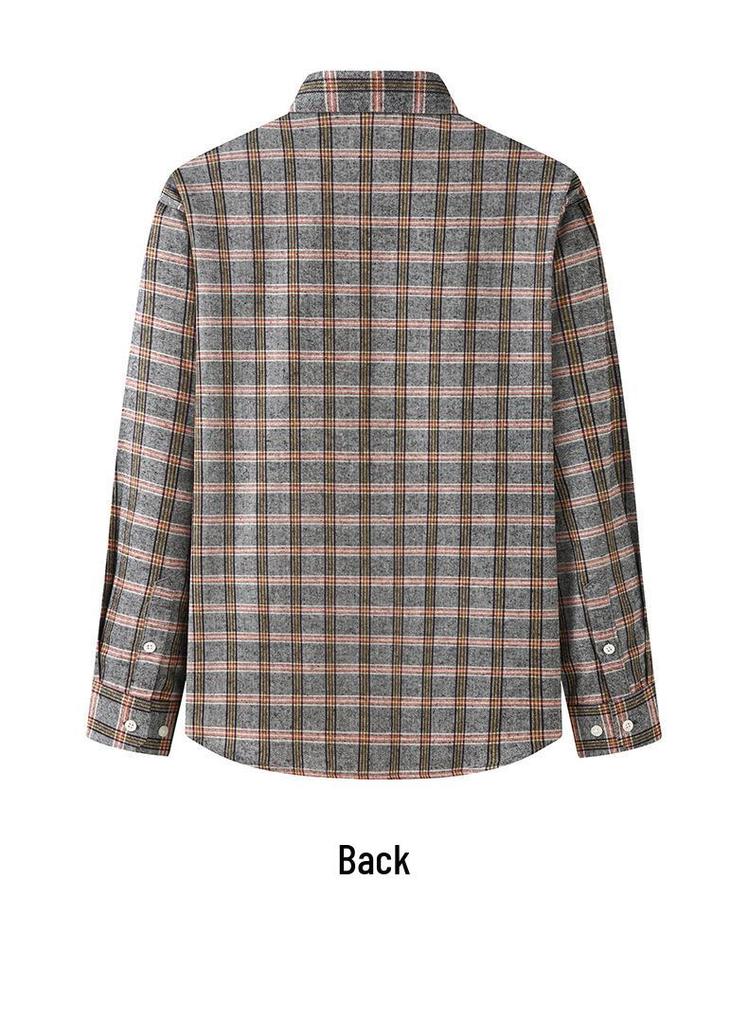 Camicia a quadri in flanella a maniche lunghe da uomo taglie forti Autunno/Inverno