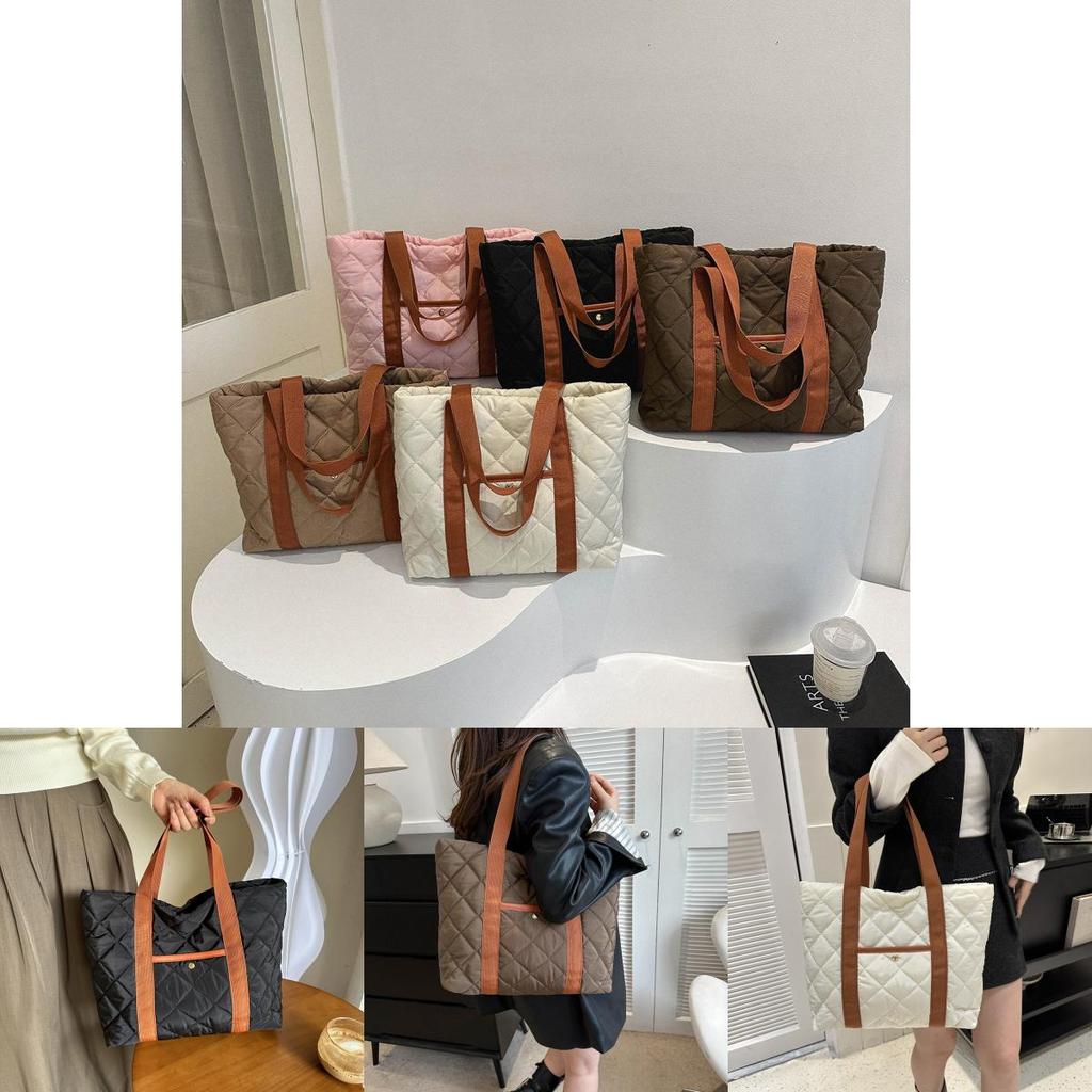 Stylish Large Capacity Plaid Tote Bag For Women With Versatile Color Options Perfect For Daily Use