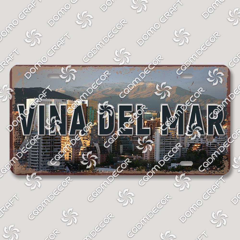 Retro National City Plaques Metal Plate Chile Brazil Mexico Metal Tin Signs Garage Car Club Living Room Home Wall Decor