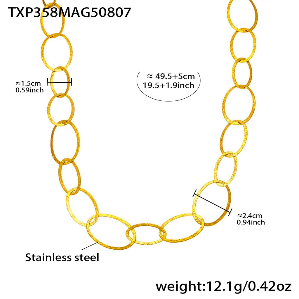 Thick Chain Necklace Bracelet Earrings In Stainless Steel With 18k Gold Plated Necklaces Bracelets Dangle Earring Set For Women