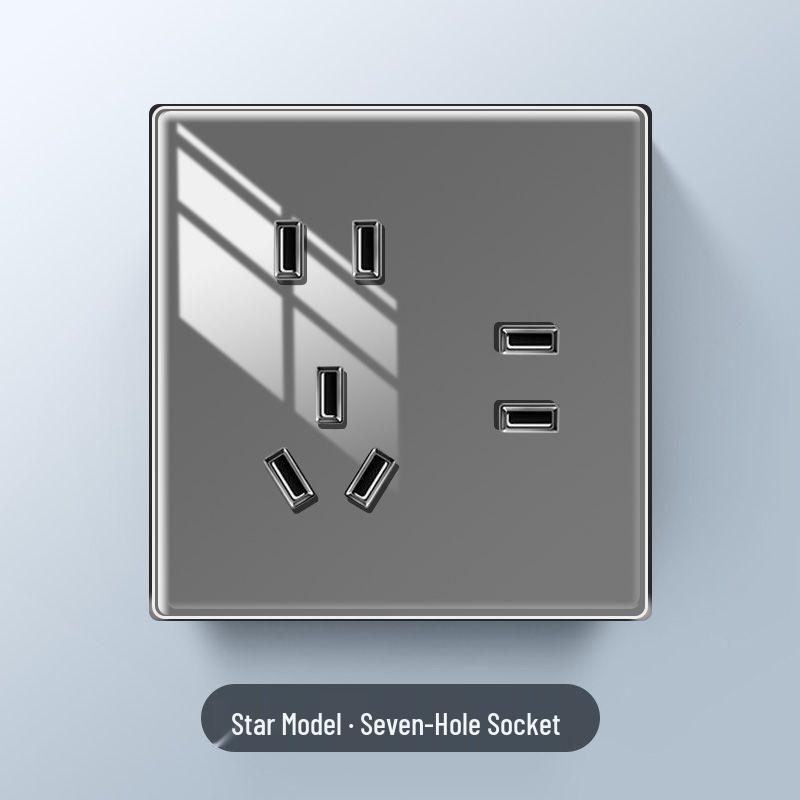 Star Series Glossy 86 Type Dual-Control Switch Socket Set