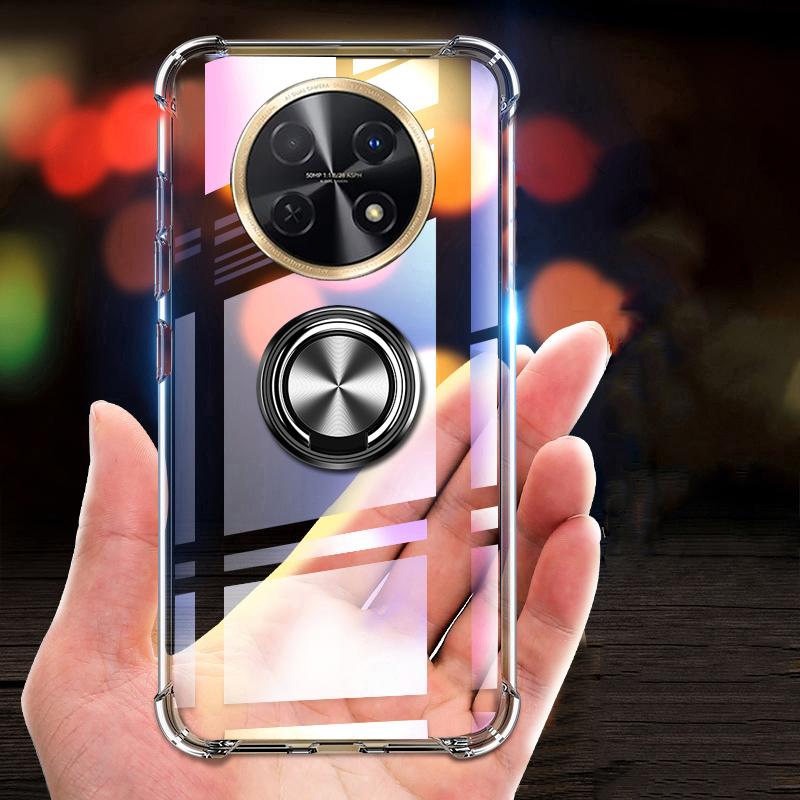 For Huawei Nova 15 Max Case Ring Holder Ultra Thin Transparent Car Navigation Soft Silicone Clear Cover For Huawei Nova 15 Max Phone Casing