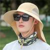 Wide Brim Sun Hat With Neck Flap For Men Women Adjustable Outdoor 11+UPF Protection Safari Cap Hiking Fishing Hat
