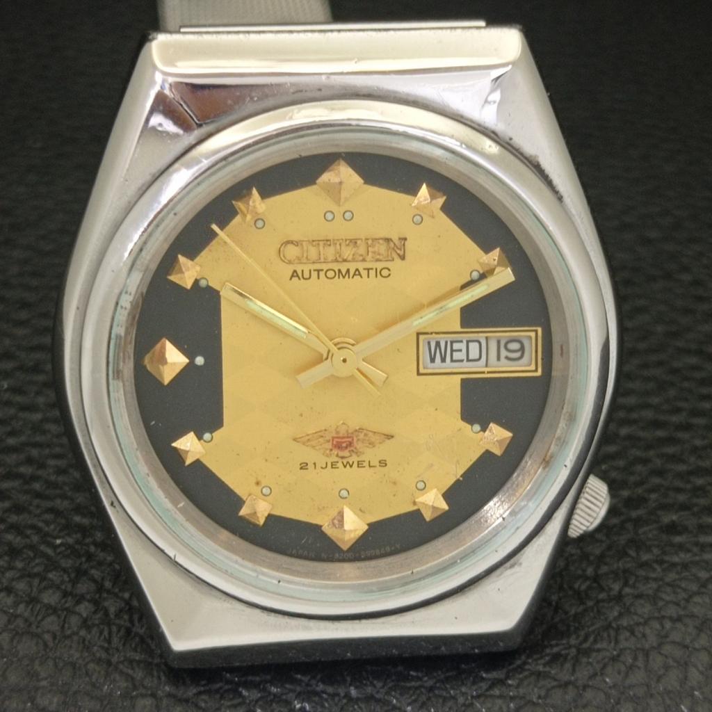 VINTAGE CITIZEN AUTOMATIC 8200 JAPAN MENS ORIGINAL DIAL WATCH a702151-5 R208-a702151