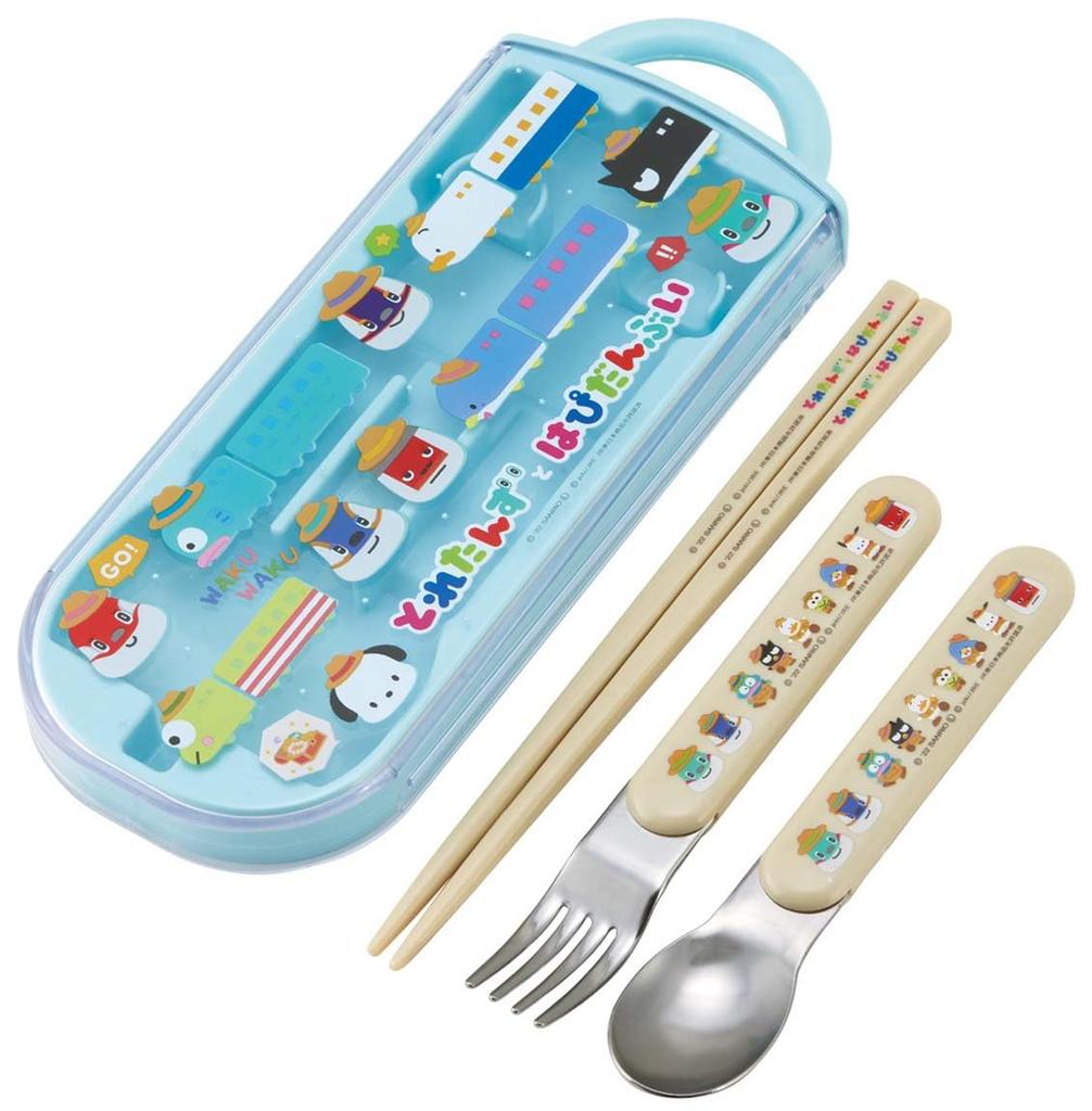 Skater Trio Set of and Toretans and Happy for Made in Chopsticks, Spoon, Fork, Danbu, Children, Antibacterial, Japan, TACC2AG-A