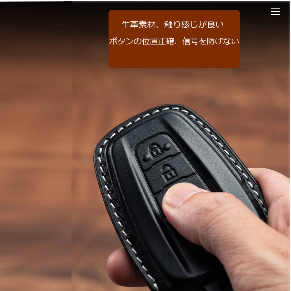 Compatible Toyota Smart Key Case, Genuine Leather Key Case, Zinc Alloy, Specially Designed to