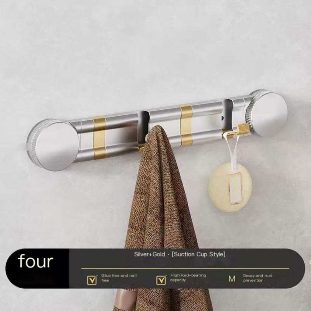 Hidden Foldable Suction Cup Coat Hook Made of Aluminum Alloy Waterproof Space Saving for Doors Wardrobes Bathrooms Living Rooms