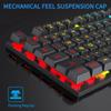 104 Keys Mechanical Feel Keyboard Wired Gaming Keyboard for Laptop PC Ergonomics RGB Backlit 61Key Cyan Axis Keycaps Keyboard
