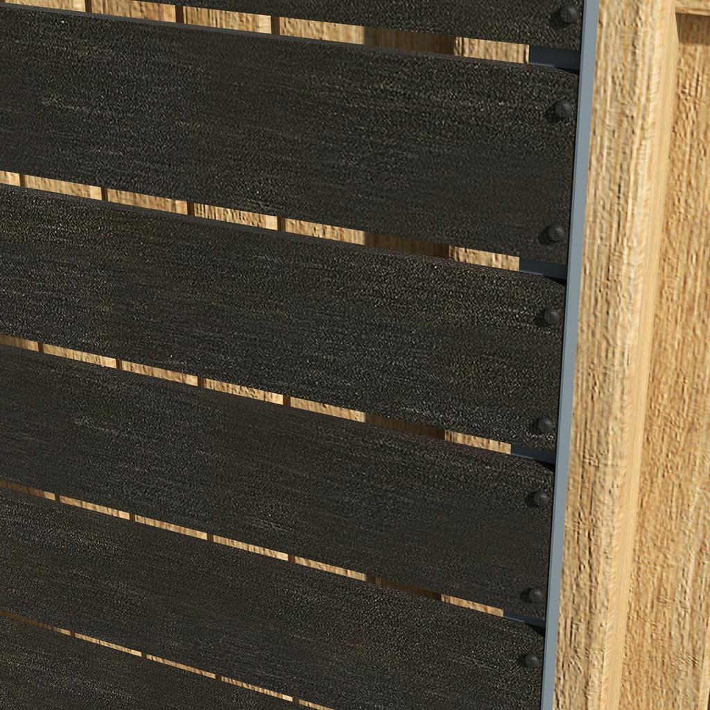 34 X 69.5 Cm Garden Planter Box With Back Trellis Black