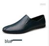 Men's Black Leather Slip-On Shoes – Breathable, Comfortable, Formal Business & Driving Shoes