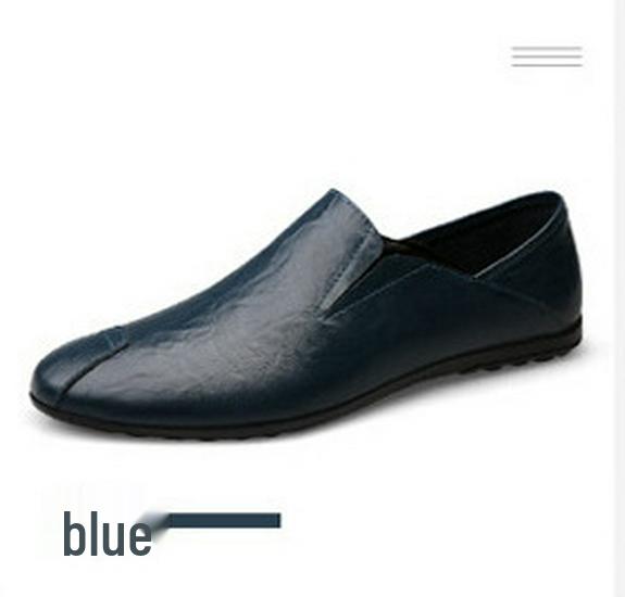 Men's Black Leather Slip-On Shoes – Breathable, Comfortable, Formal Business & Driving Shoes