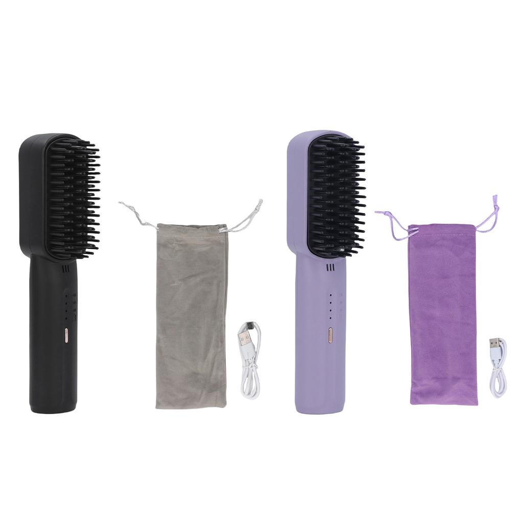2500mAh Hair Straightener Brush Fast Heating Portable Hair Straightening Comb for Women