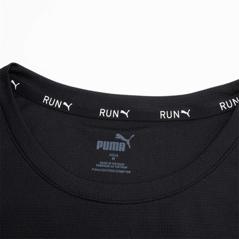Puma Run Favorite Velocity Tee Solid Color Casual Crew Neck Straight Short Sleeve T-Shirt Men Tops Black 525456-01