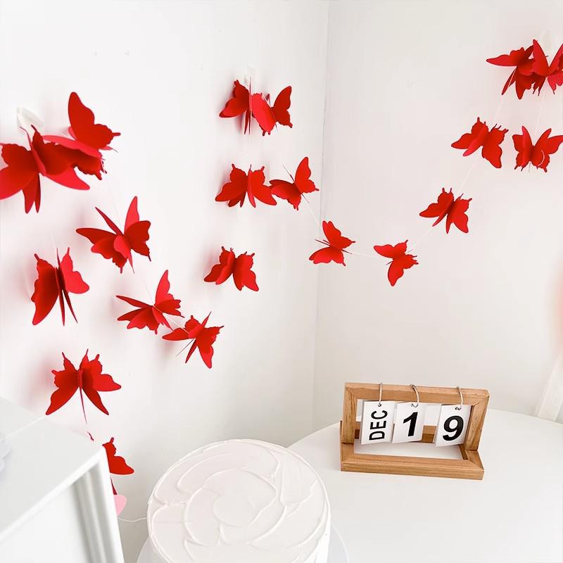 Butterfly Wedding Room Decor Set: Curtain Pendants & Pull-Flower Decorations for Bedroom & Living Room