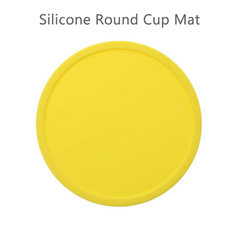 Food Grade Silicone Circular Coaster Waterproof Anti-Slip Hot Beverage Mat for Tea Coffee Glass Use - Home Dining Table Access