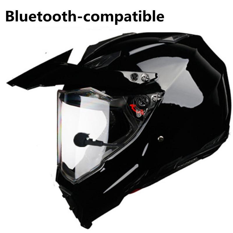2025 Motorcycle Bluetooth DOT BT Speakers Motocross Music Player Gloss Black Compatible with Apple Android for Road Cross Helmet