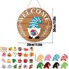 32pcs/set Gnome Welcome Sign Interchangeable Wooden Christmas Sign Holiday Decor With Magnet Pieces And Detachable Hats