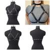 Adjustable Punk Waist Body Chain Belt Gothic Style PU Leather Halter Chest Harness For Women Daily Wear and Parties
